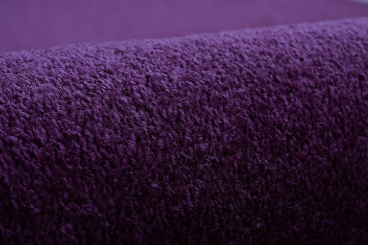 Einfarbiger Teppich Eton für Zimmer, Wohnzimmer, Schlafzimmer, Teppichboden Auslegware, violett lila