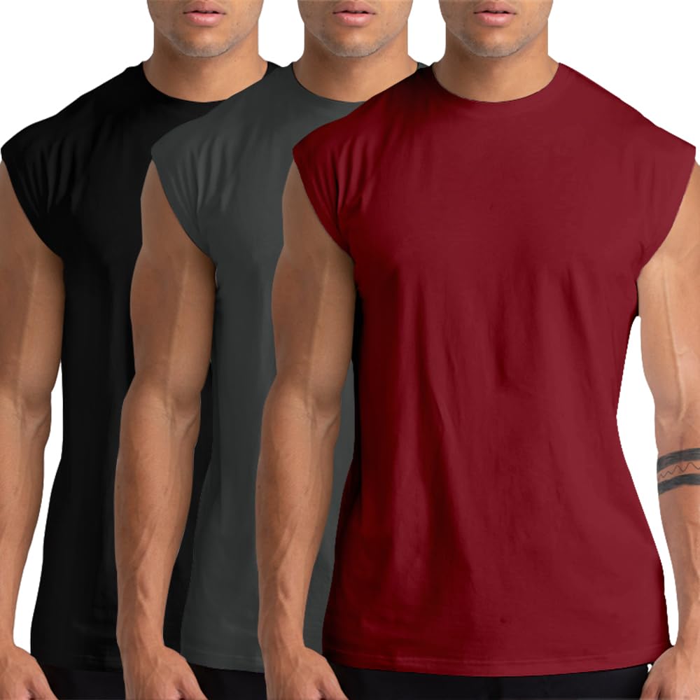 Holure 1, 3 or 5er Pack Mens Cotton Gym Tank Tops Workout ärmellose Shirts Athletic Muscle Tank Trai