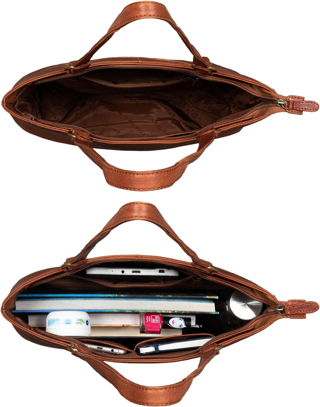 STILORD 'Delilah' Leder Shopper Damen Handtasche Umhängetasche Hobo Bag Retro Schultertasche Lederta