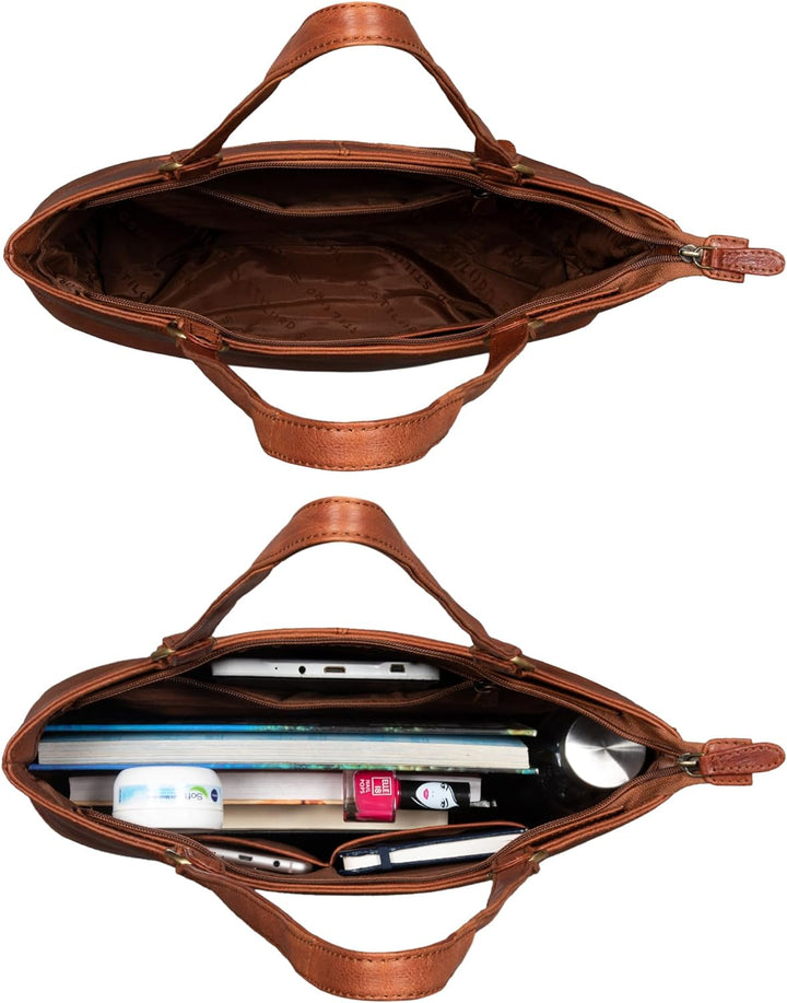 STILORD 'Delilah' Leder Shopper Damen Handtasche Umhängetasche Hobo Bag Retro Schultertasche Lederta