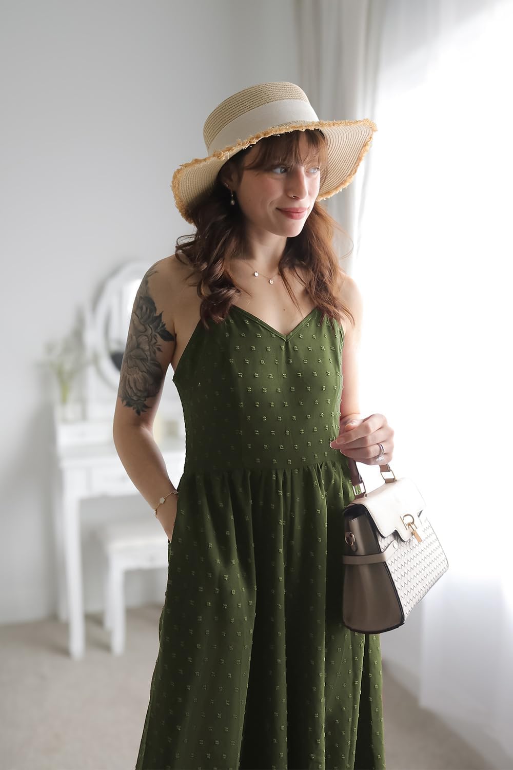 LAISHEN Jumpsuit Damen Sommer Overall Elegant Festlich Hochzeit Lang Hosenanzug Weites Bein Hose Pla