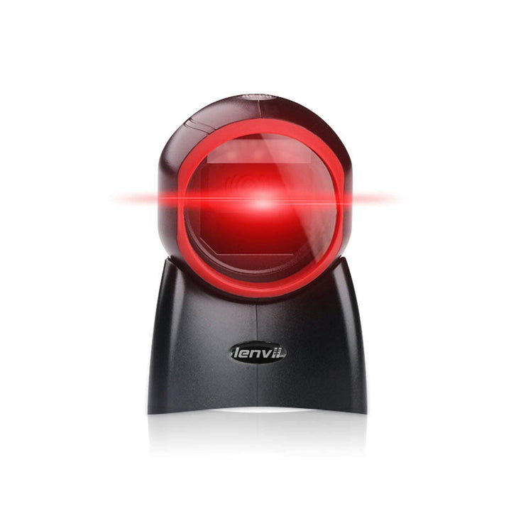 LENVII Omnidirektionaler Freisprech QR Code lesegerät, Desktop Barcode Scanner 1D/2D/QR Code Scanner