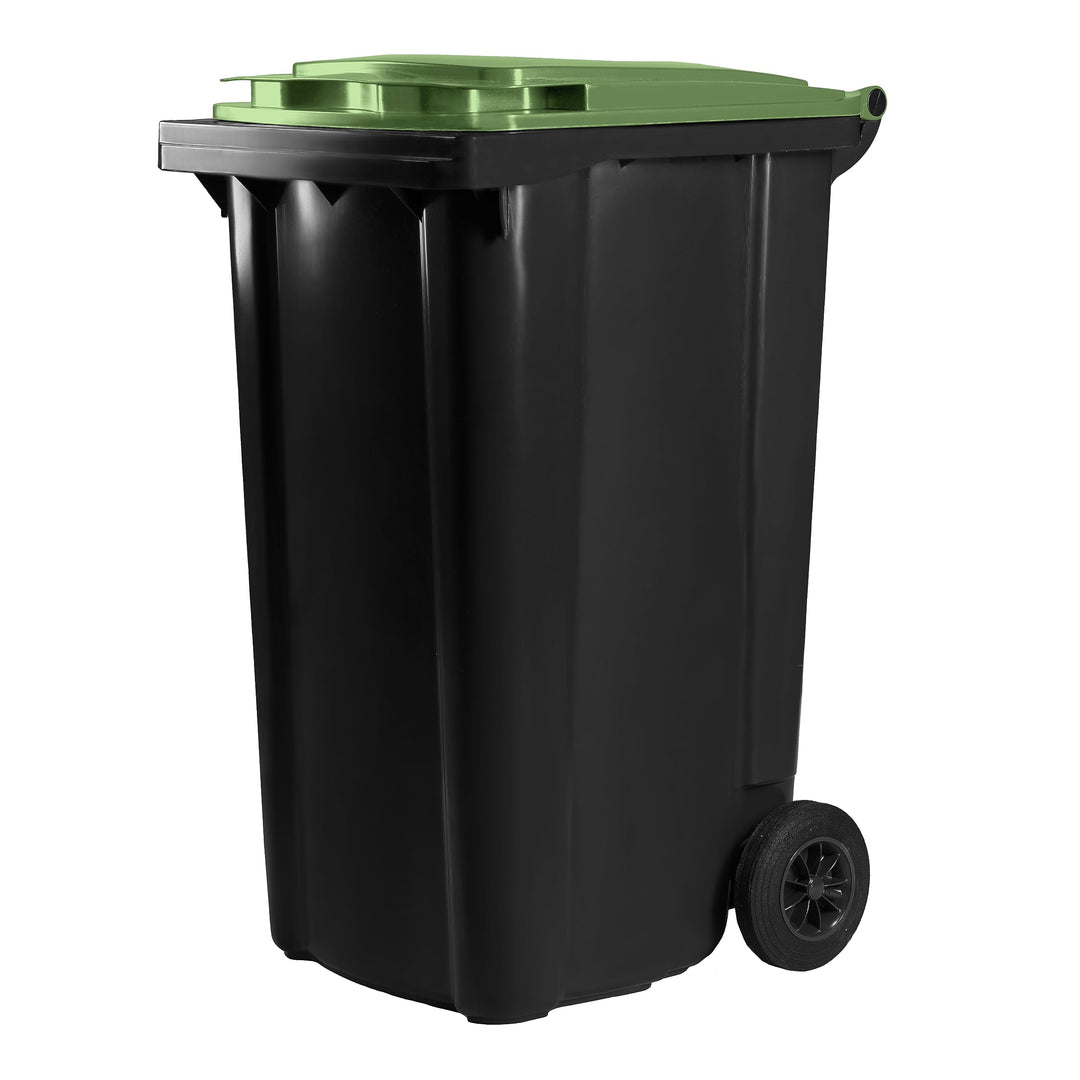 Hardwex Mülltonne mit 2 Rädern und Deckel, Müllgrossbehälter, Abfalltonne, Mülleimer, Volumen: 240 L