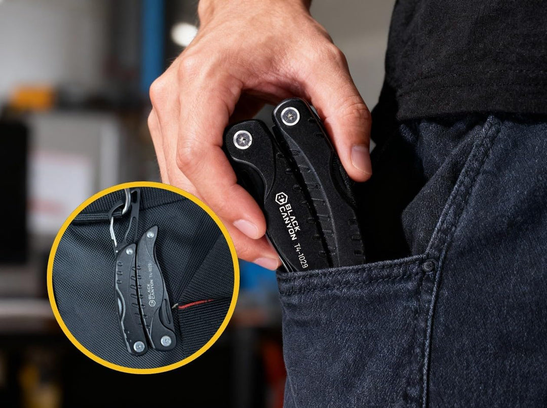 Multitool Zange 10-in-1 Multifunktionswerkzeug, Edelstahl Camping Multitool mit Messer, Schraubendre