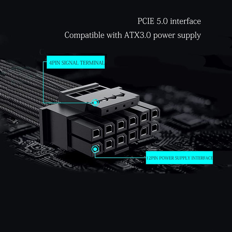 16 pin gpu Kabel，PCIE 5.0 GPU Stromkabel 70cm,16pin (12+4) 12VHPWR Anschluss für RTX 3090 Ti 4080 40