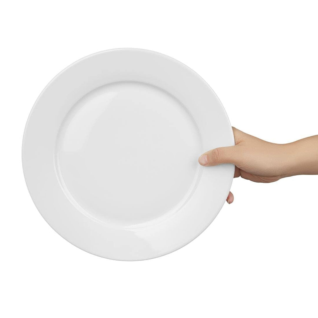 Olympia Whiteware Serviceteller mit breitem Rand, 250 mm, Porzellan, innovativ, 12 Stück