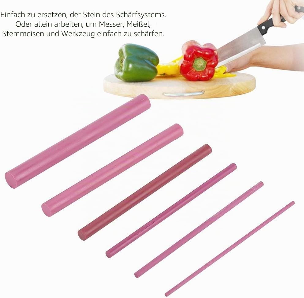 Professional Ruby Whetstone, 6 PCS 30000# Grit Polishing Oil Stone Sharpener Sharpening Stone Whetst