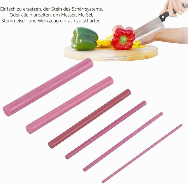 Professional Ruby Whetstone, 6 PCS 30000# Grit Polishing Oil Stone Sharpener Sharpening Stone Whetst