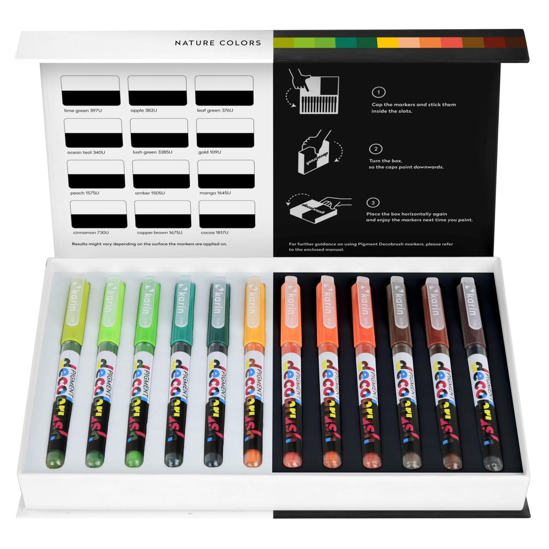 KARIN PIGMENT decobrush Nature Colors Collection, 29C3, 12 stück (1er Pack), Nature Colors