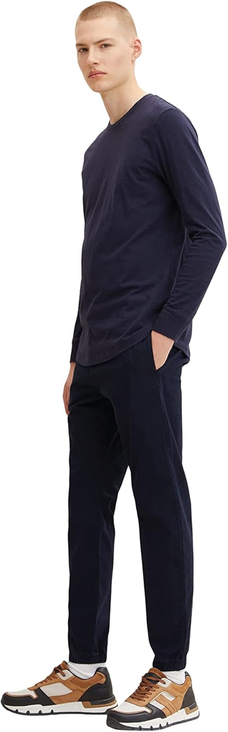 TOM TAILOR Denim Herren Chino Jogger Hose, 10668 - Sky Captain Blue