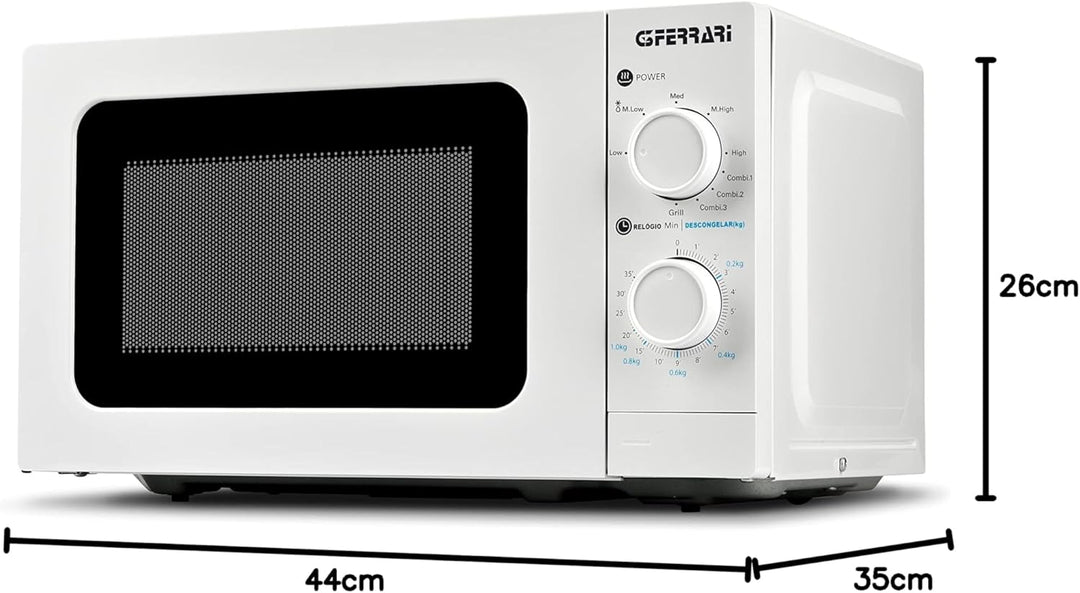 G3 Ferrari G10172 Mikrowelle Otello, 20 Liter, 700W, 35-Minuten-Timer, Innenbeleuchtung, inkl. Zubeh