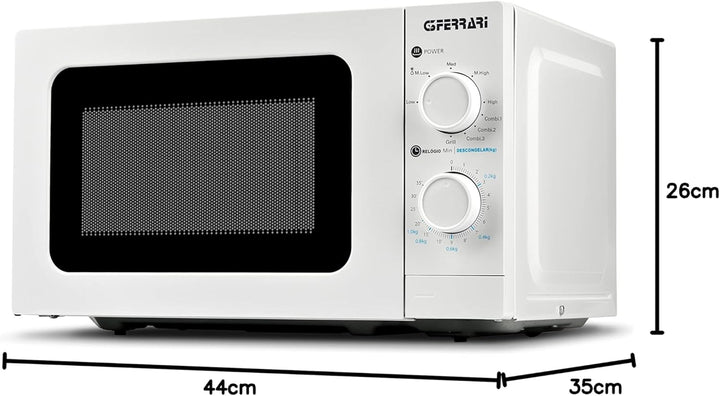 G3 Ferrari G10172 Mikrowelle Otello, 20 Liter, 700W, 35-Minuten-Timer, Innenbeleuchtung, inkl. Zubeh