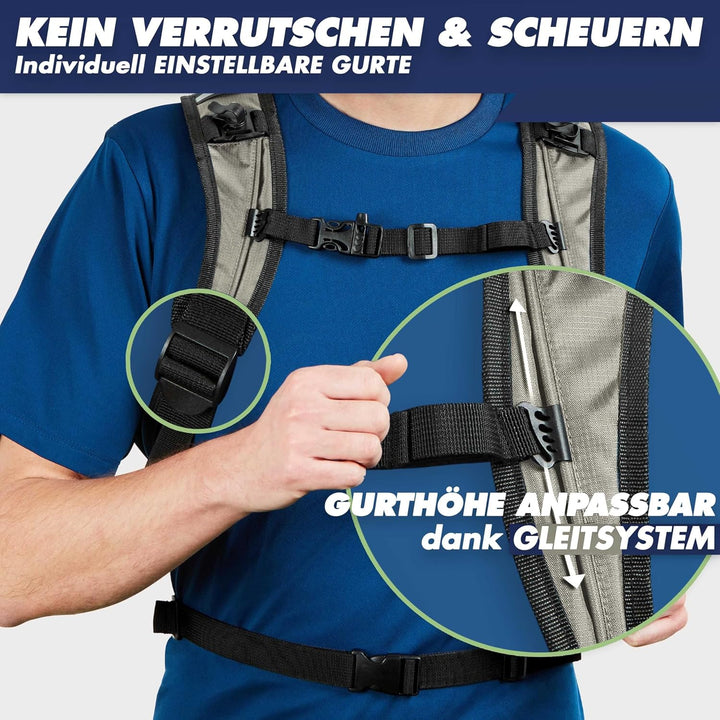 SASMO® Laufrucksack 6L (Sand) mit Thermofach | Lauf Rucksack - Ultraleicht 300g | Laufrucksack Damen
