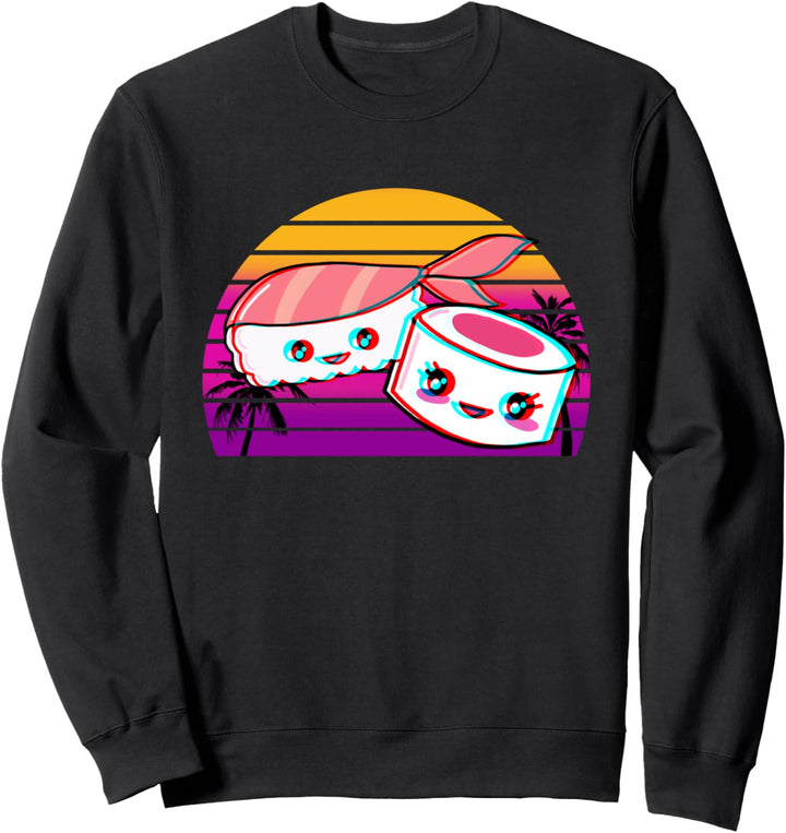 Kawaii Sushi Nigiri Maki Japanese Food Vaporwave Aesthetic Sweatshirt