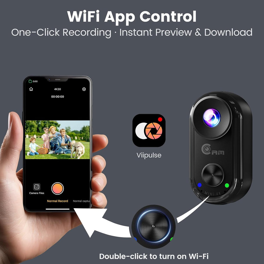 4K Mini Action Cam - 20MP Mini-Körperkamera, Magnetische Bodycam Action-Kamera im Daumengrossen Form