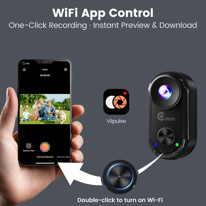 4K Mini Action Cam - 20MP Mini-Körperkamera, Magnetische Bodycam Action-Kamera im Daumengrossen Form