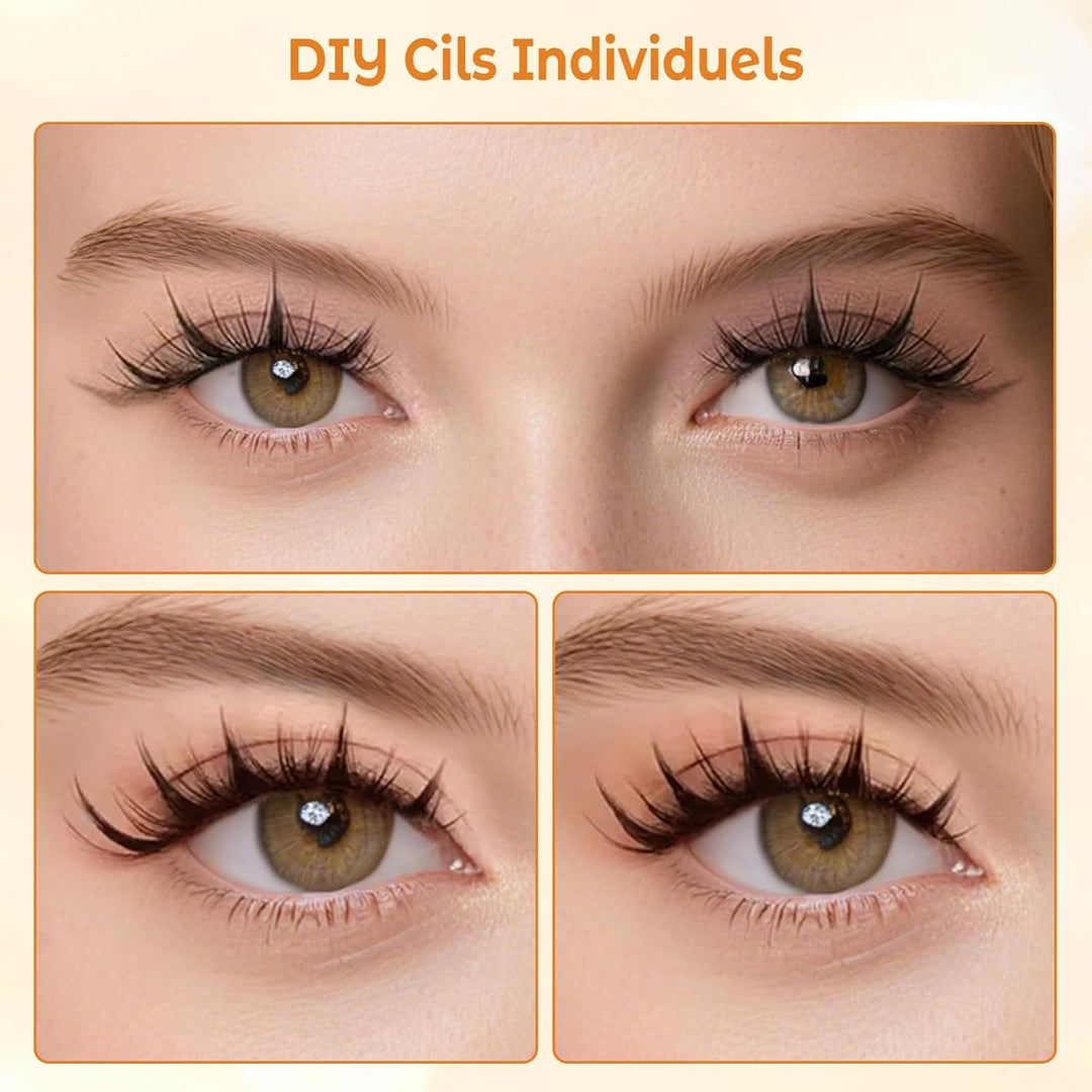 TwoWin Volumen Wimpernsträhnen Set, 120 Stück Selbstklebende Wimpern, D Curl 10-16mm Individuelles W