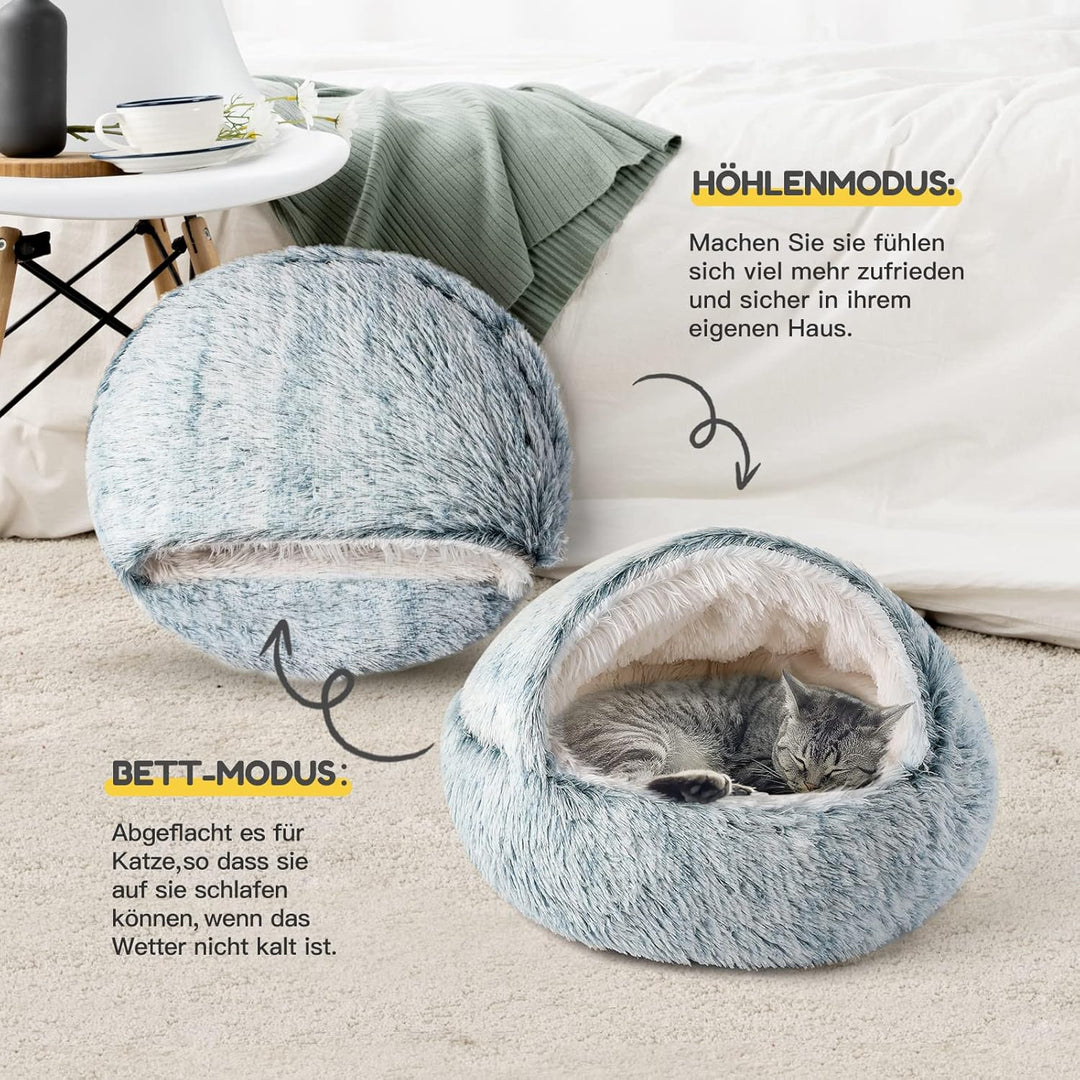 CATISM Katzenbett Flauschig Katzendecke, 50cm Gemütlich Katzenbett für grosse Katzenkätzchen Washbar