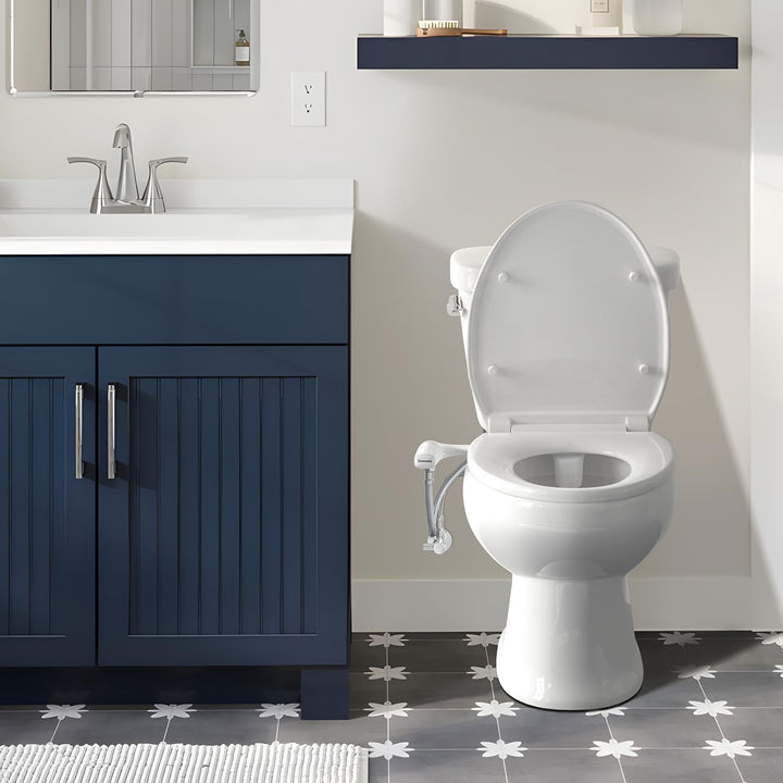 SAMODRA Ultradünnes, minimalistisches Bidet für Toilette mit nicht elektrischer Doppeldüse (Front- u