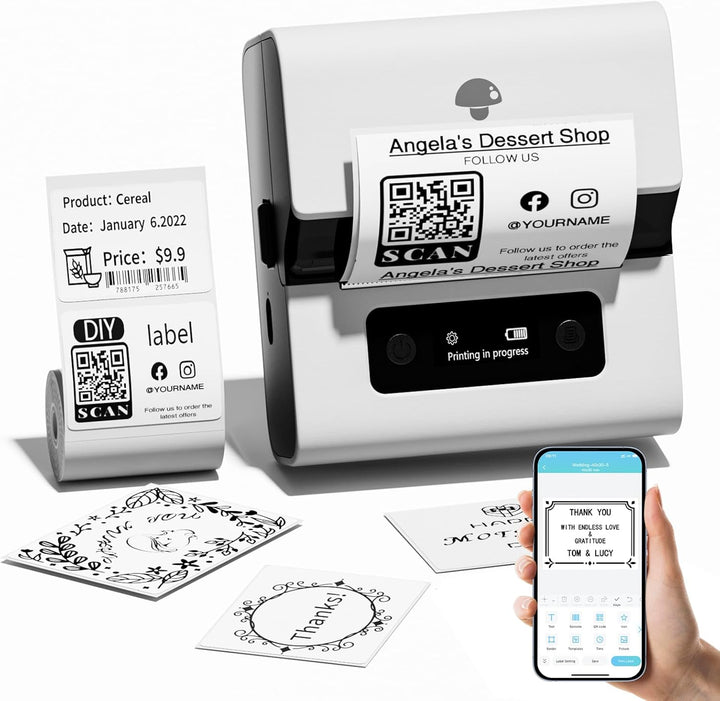 Phomemo M221 Etikettendrucker - Bluetooth Beschriftungsgerät Selbstklebend, Etikettiergerät für Unte