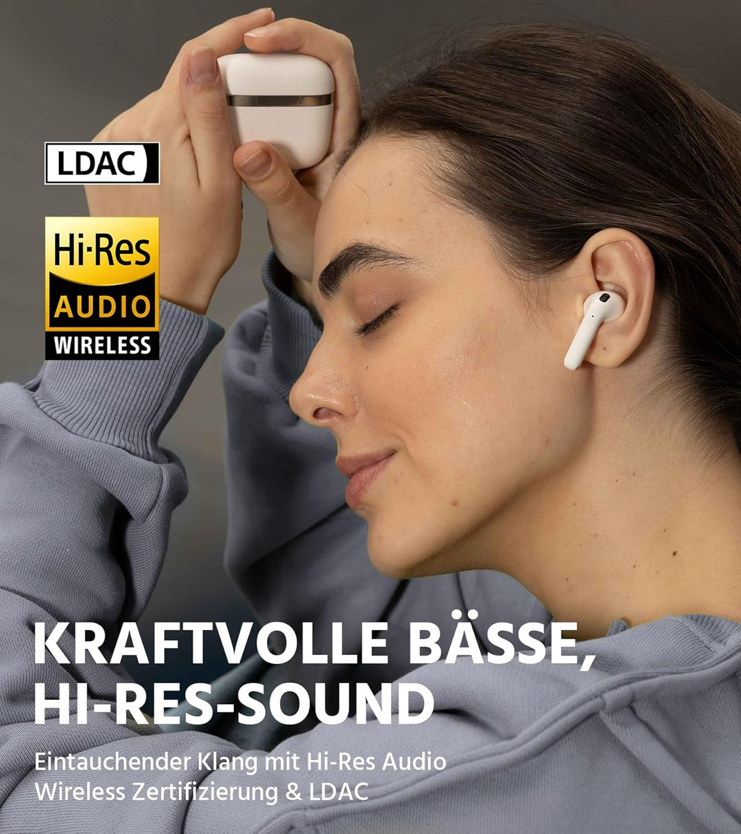 Edifier W260NC -45dB Aktive Noise Cancellation Ohrhörer, Hi-Res Audio Kabellos mit LDAC, AAC, 6 Mikr