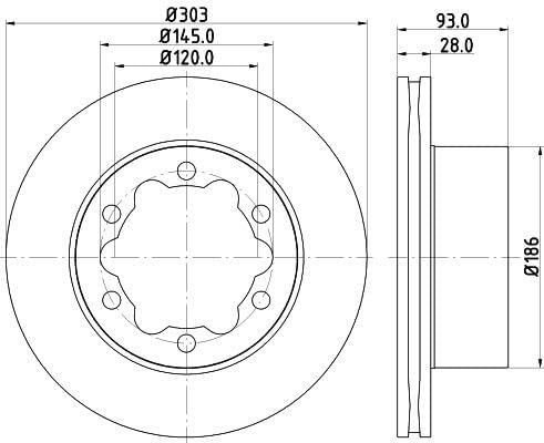 HELLA PAGID 8DD 355 118-061 Bremsscheibe - 59434 - 303mm - 28mm - Innenbelüftet - für u.a. MERCEDES-