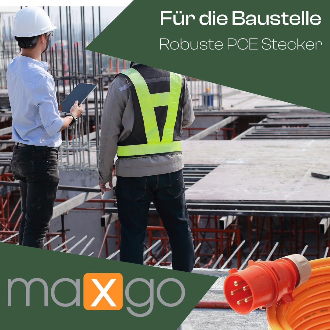 netbote24 CEE Starkstromkabel Verlängerungskabel Pur Leitung H07BQ-F 32A 400V mit Phasenwender 5g6 5