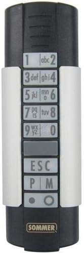 SOMMER Telecody+ Handsender 868,95 MHz 12-Befehl für SOMMER Torantriebe, S10212-00001, ‎Schwarz/Silb