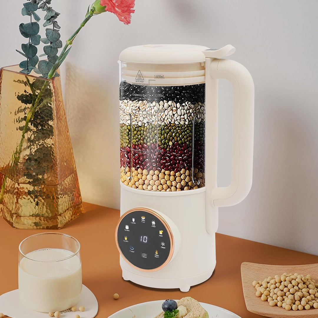 Automatische Nussmilchmaschine 1400ml mit 16 Klingen & 12-Stunden-Reservefunktion, multifunktional P