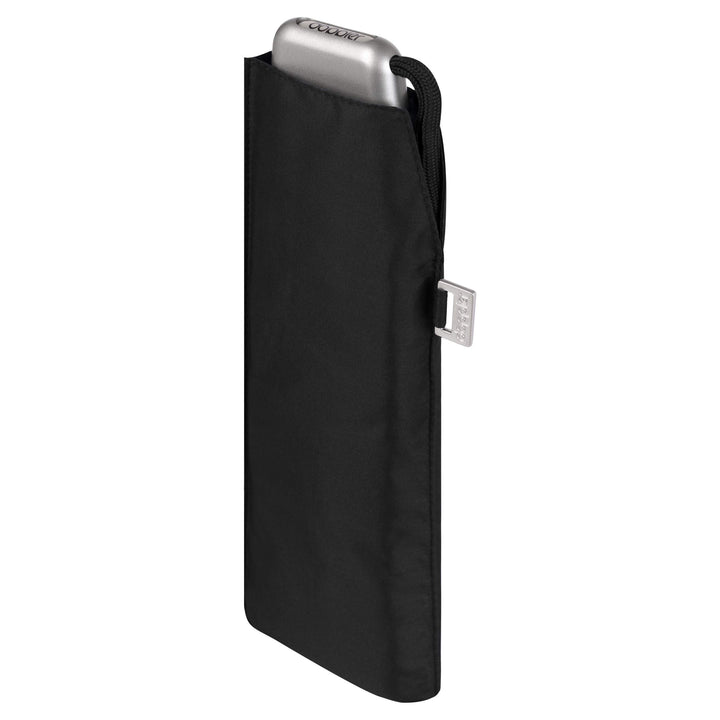 doppler Taschenschirm Carbonsteel Slim Uni – Handliches Format – Federleicht – 22 cm – Schwarz, Schw