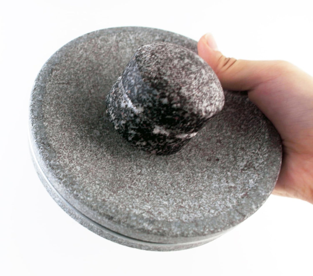 Kleine Grösse 15 cm Granit-Mörser und Stössel Set Steinplatte Set für Gewürze und Salz auf Camping p