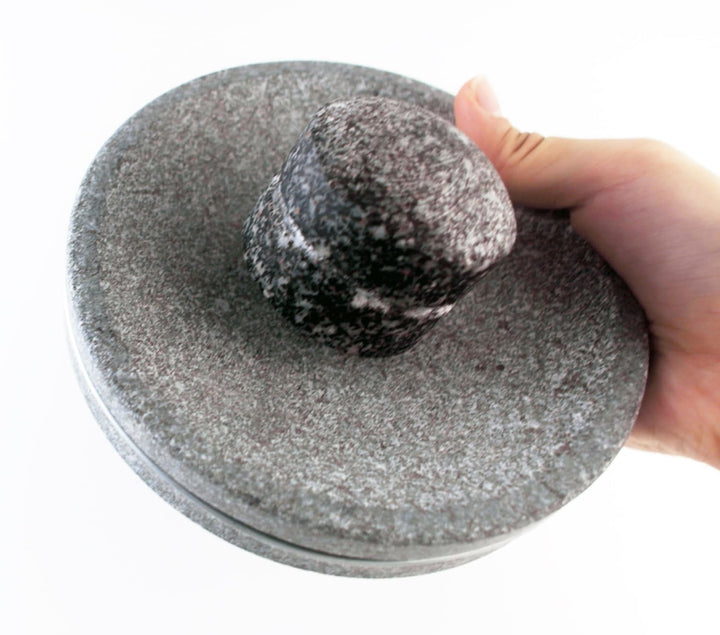 Kleine Grösse 15 cm Granit-Mörser und Stössel Set Steinplatte Set für Gewürze und Salz auf Camping p