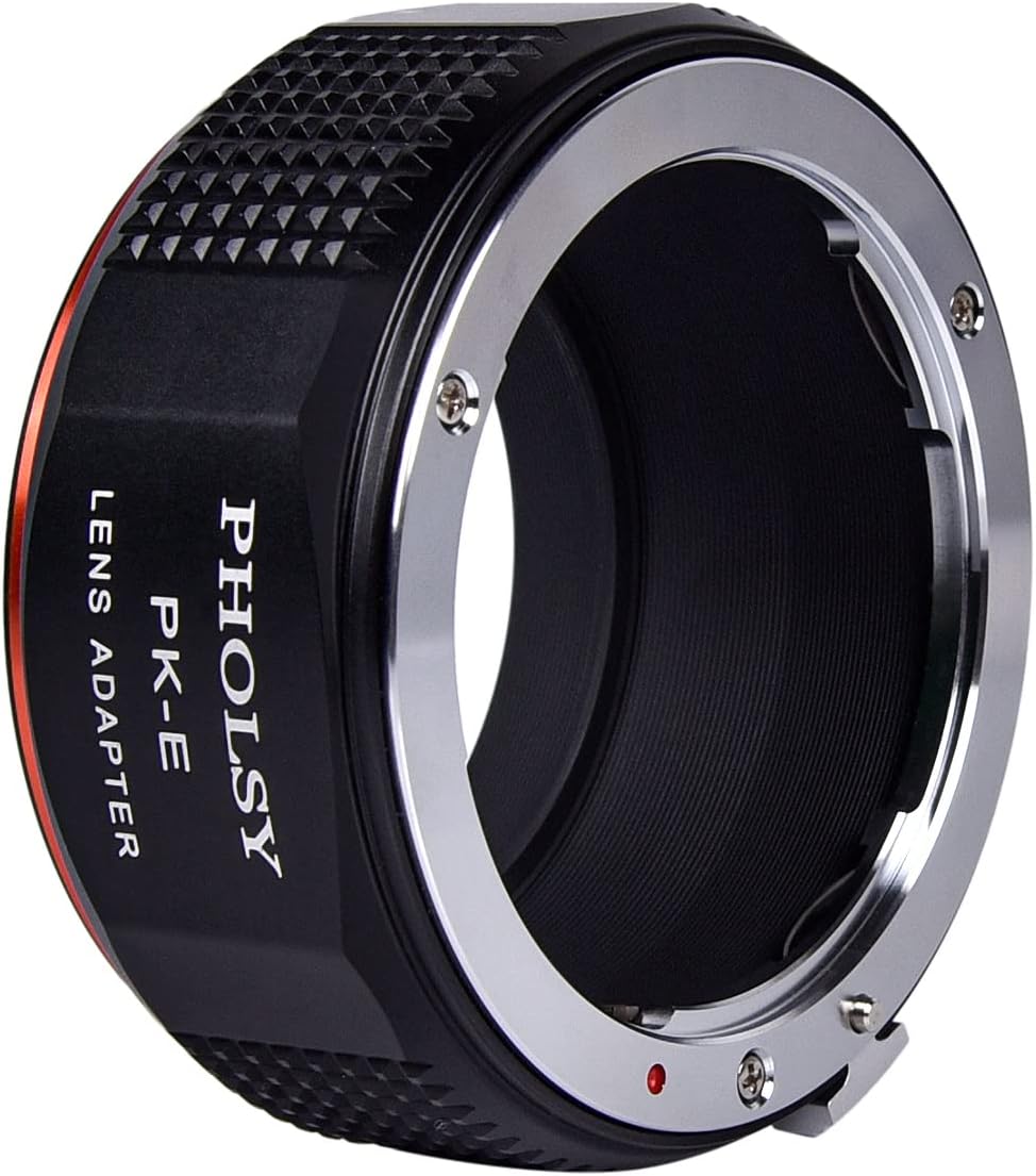 PHOLSY PK auf Sony E Objektivadapter Kompatibel mit Pentax K PK Objektiv auf Sony E Kameragehäuse Al
