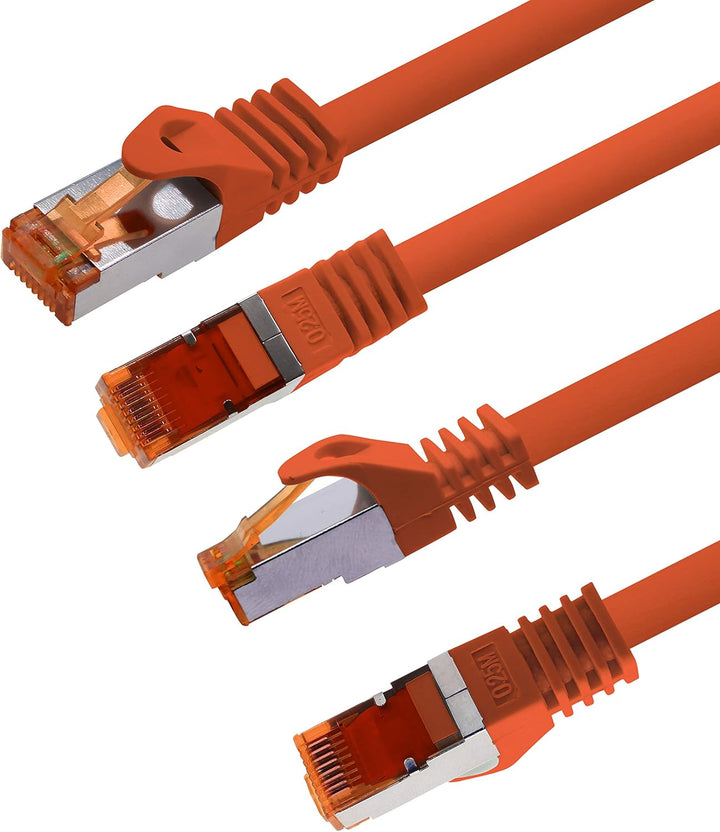 1aTTack.de 5m - Cat.7 Netzwerkkabel Orange - 10 Stück Gigabit Ethernet LAN Kabel 10000 Mbit s Patchk