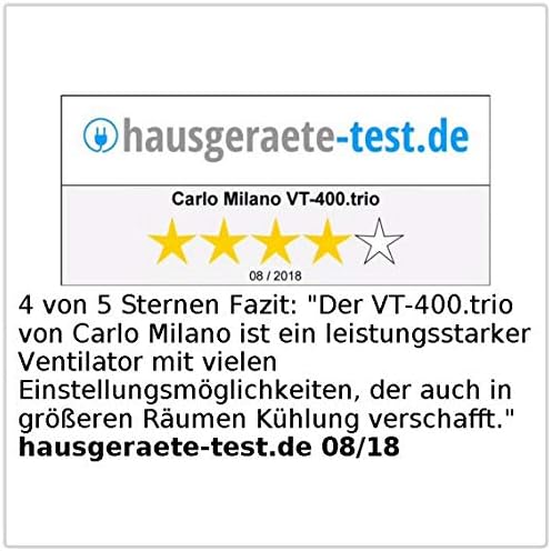 Carlo Milano Ventilator mit 3 Rotoren: Standventilator mit 3 Rotoren, 3 Stufen, Oszillation, Timer,