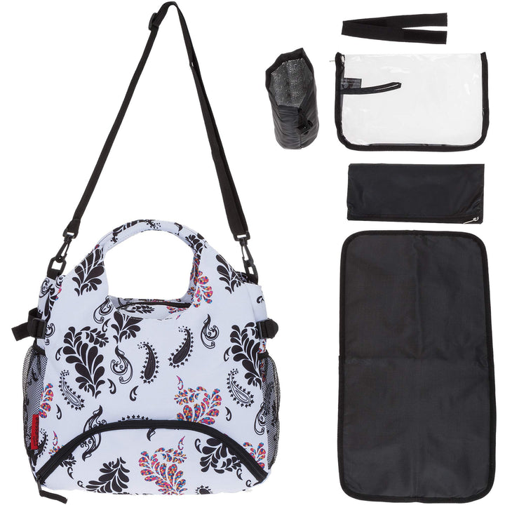 Alessandro Baby Wickeltasche Weekender Bag inkl Wickelmatte Windeltasche Thermo-Flaschentasche Fixie