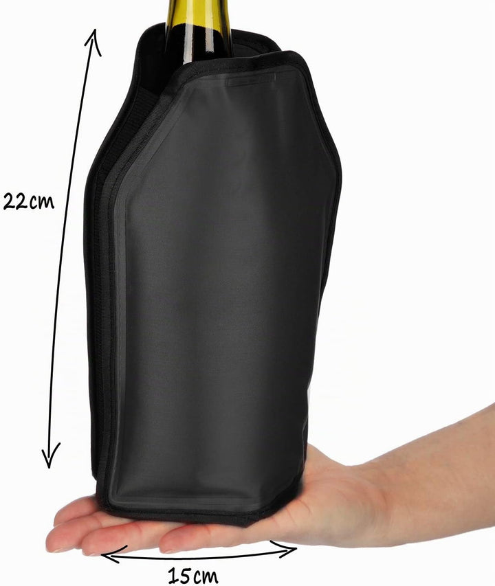 COM-FOUR® 2x Flaschenkühler für unterwegs - Sektkühler Manschette mit Gummiband - Kühlmanschette für