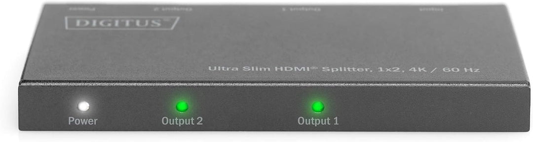 DIGITUS Ultra Slim HDMI Splitter, 1x2, 4K/60Hz HDR, HDCP 2.2, 18 Gbps, Micro USB Power