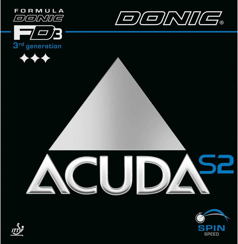 DONIC Belag Acuda S2 Schwarz 2,3 mm, Schwarz 2,3 mm