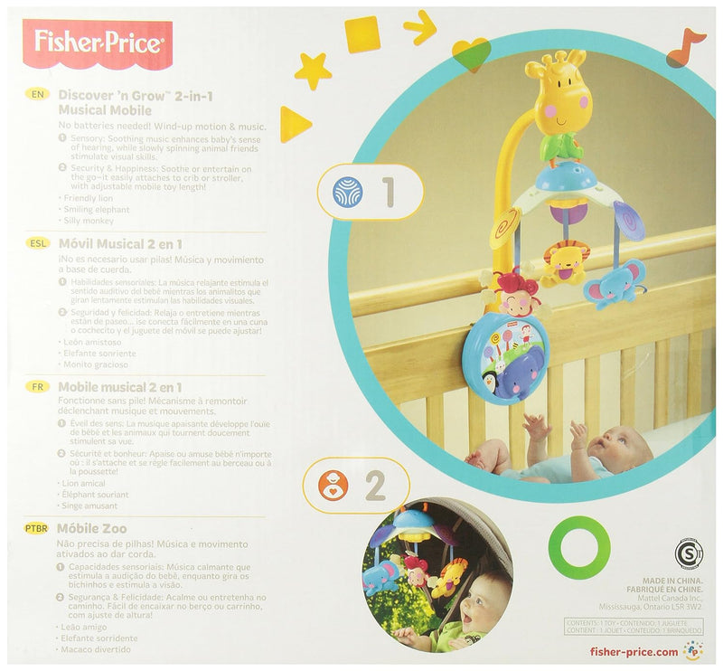 Fisher-Price W9913 Mein erstes Safari Mobile mit Aufziehmechanismus und zur Anbringung am Kinderwage