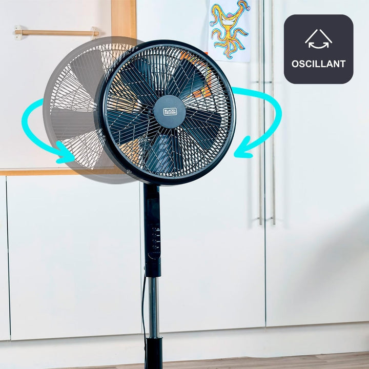 BLACK+DECKER - Standventilator BXEFP51E | 55W | 3 Geschwindigkeiten | 3 Modi: Natur, Brise, Schlaf |