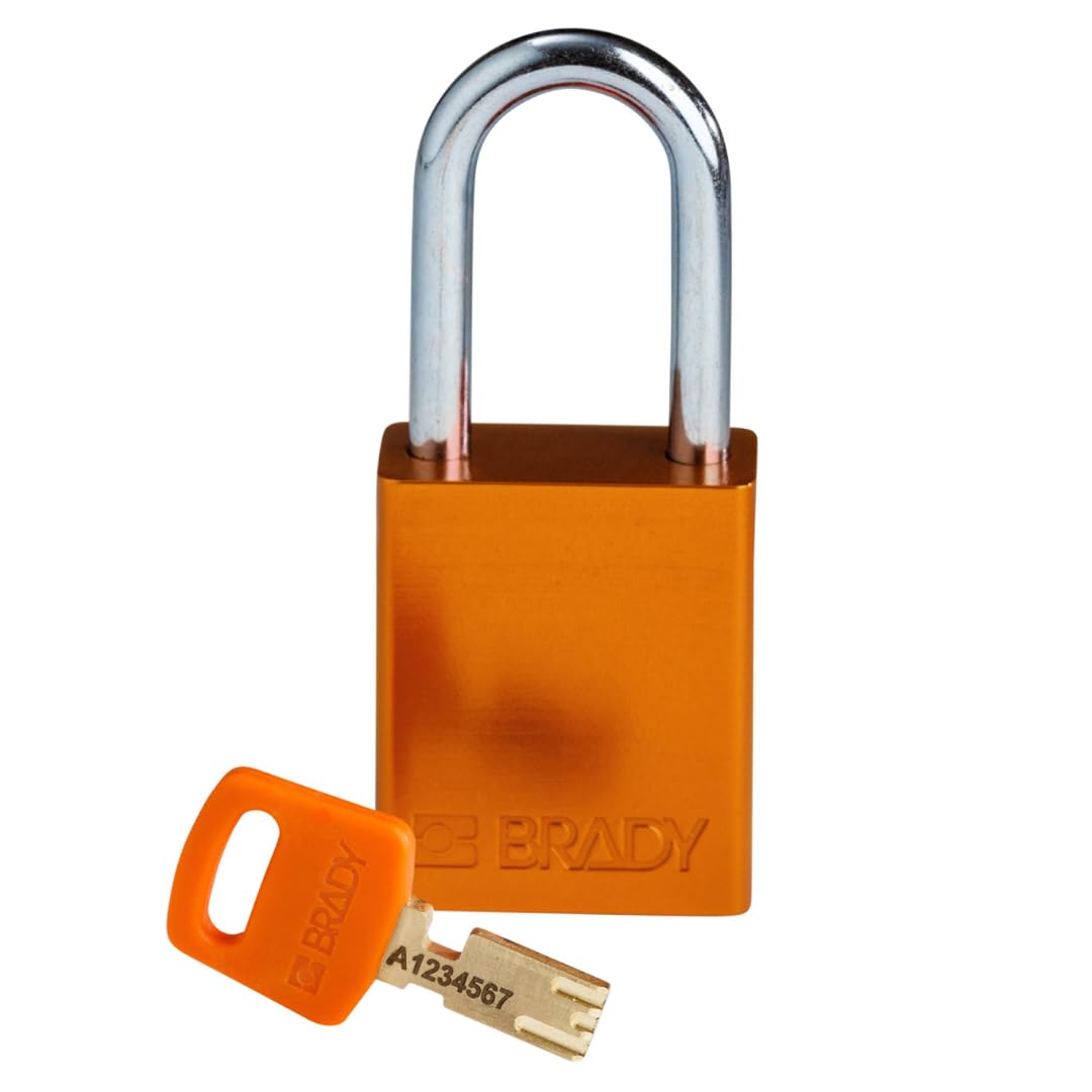 Brady SafeKey Vorhängeschloss Aluminium 1er-Pack - Lockout Schloss mit Schlüssel - Lockout Tagout Si