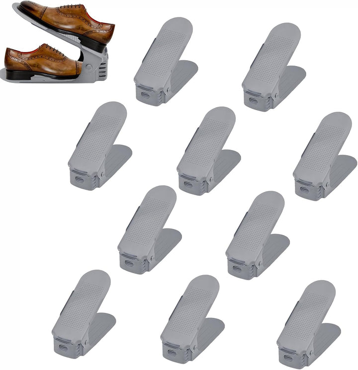 AufuN Verstellbarer Schuhregale rutschfest Schuhstapler 3 Höhenverstellbar schuhaufbewahrung Schuhor