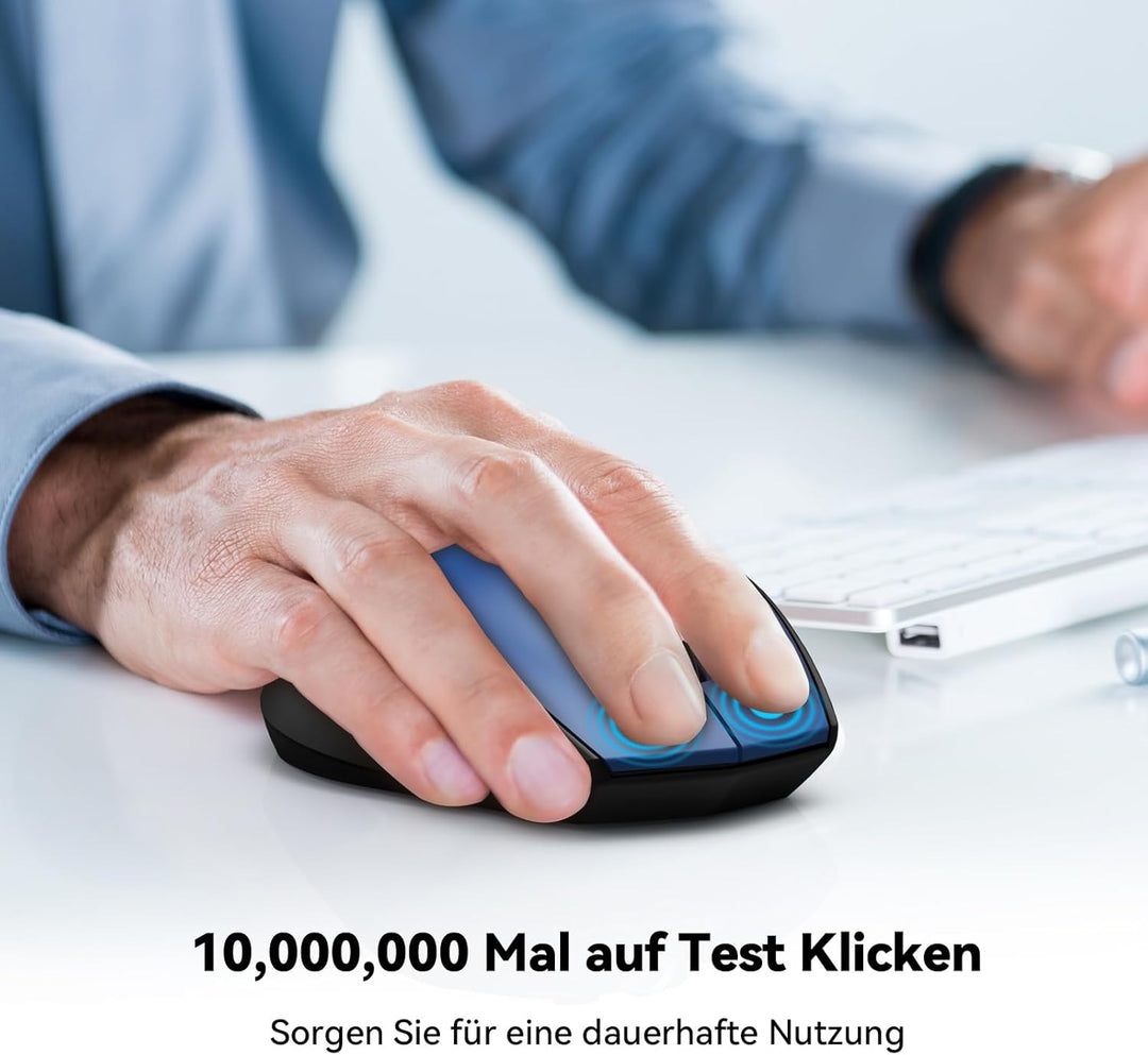 TECKNET Bluetooth Maus, 3200 DPI Kabellos, 24 Monate Batterielebensdauer, 6 Verstellbare DPI Level,