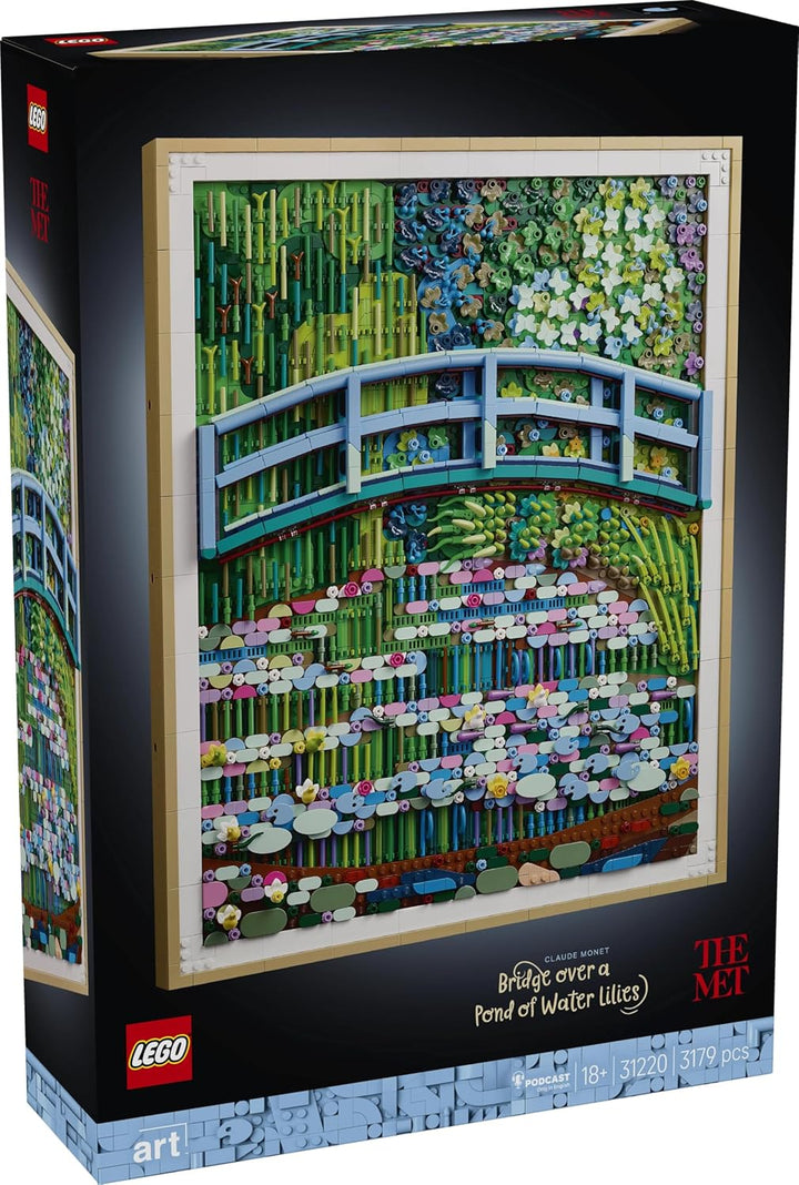 LEGO Art Claude Monet - Die Brücke über den Seerosenteich - Hängendes 3D Wandkunstwerk für die Wohnu
