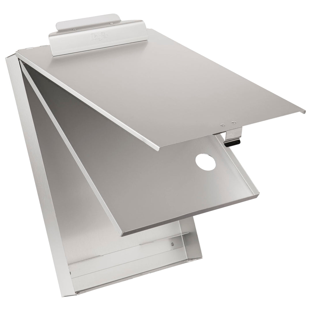 Läufer 21017 Formularhalter mit Box, Aluminium, mit Abteiltrenner