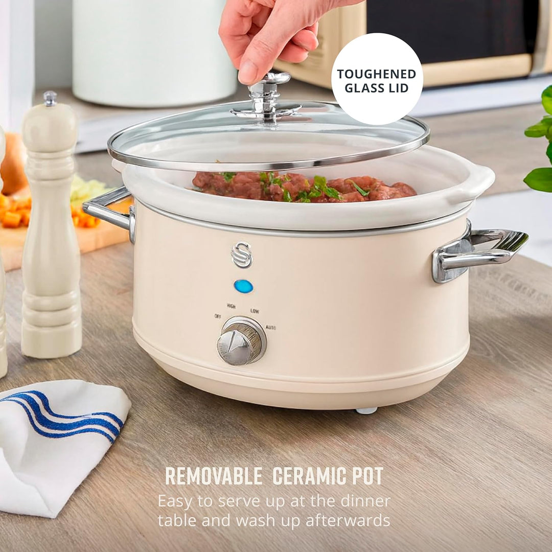 Swan 3,5l Retro Kocher, cremefarben