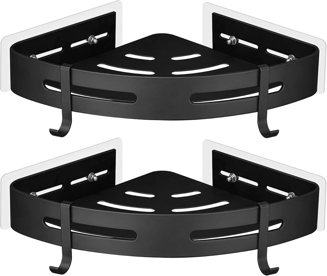 GRICOL Eckablage Duschkorb Duschregal ohne Bohren Duschablage Metall Mit 4 Haken Dusche Ablage Badre