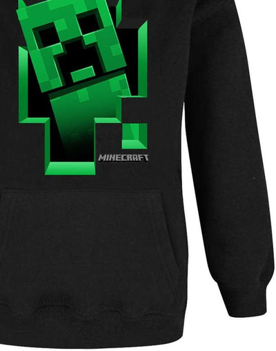 Minecraft Hoodie Jungen Kids Gamer Black Creeper Inside Hooded Jumper 7-8 Jahre