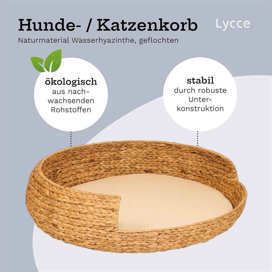 Hundebett Katzenbett Opal Wasserhyazinthe Natur Gr. 5 (Ø 83 cm) Grösse 5, Größe 5